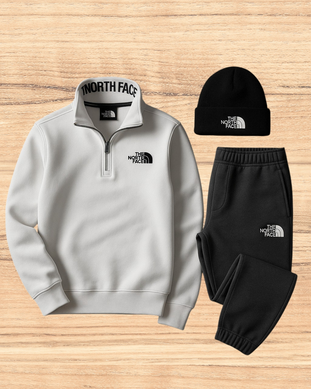TNF™ Premium Winter Set – Half-Zip Sweatshirt + Joggers + Beanie