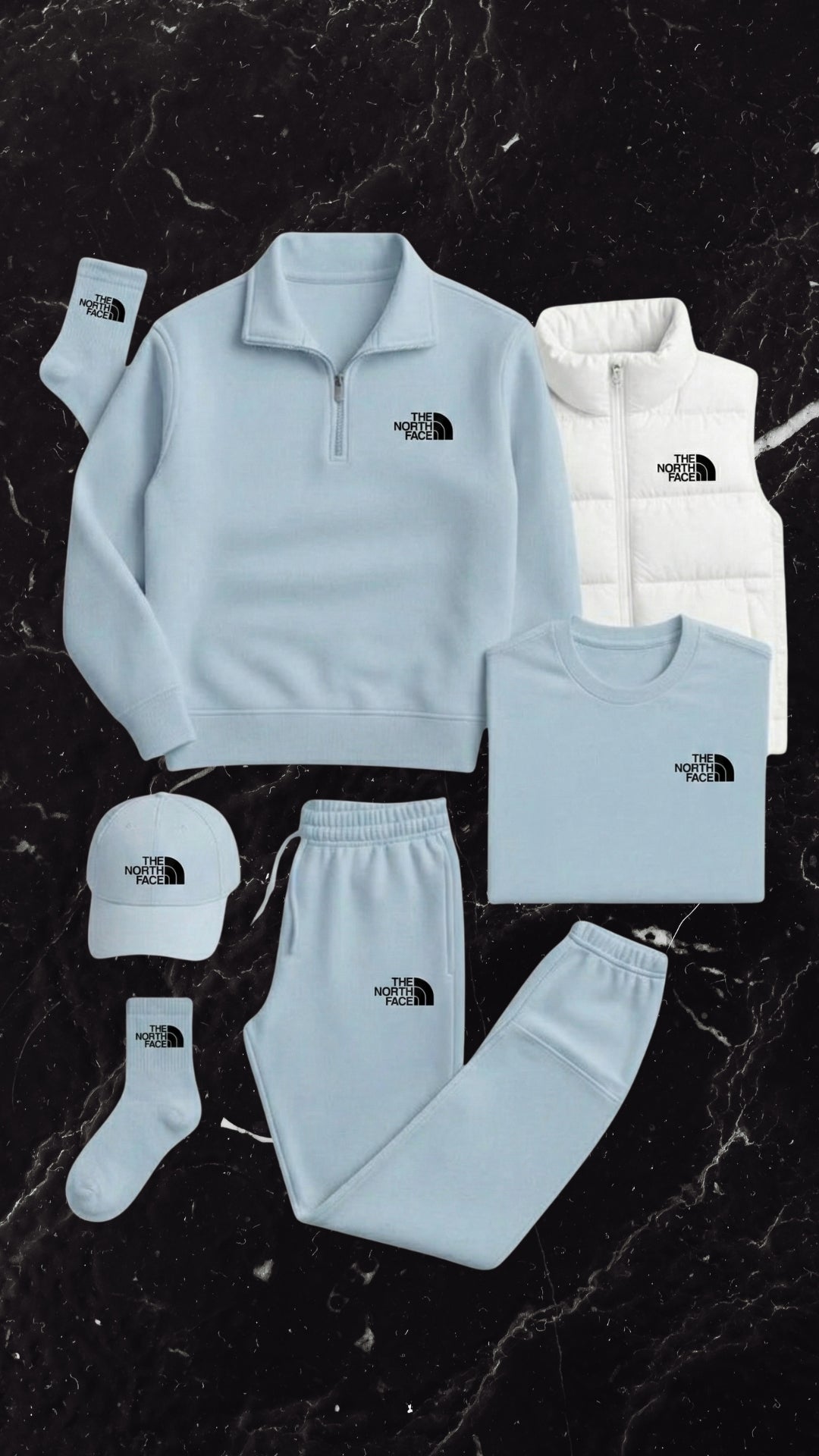 TNF Set Essential – Hoodie, Pants, Cap & Socks