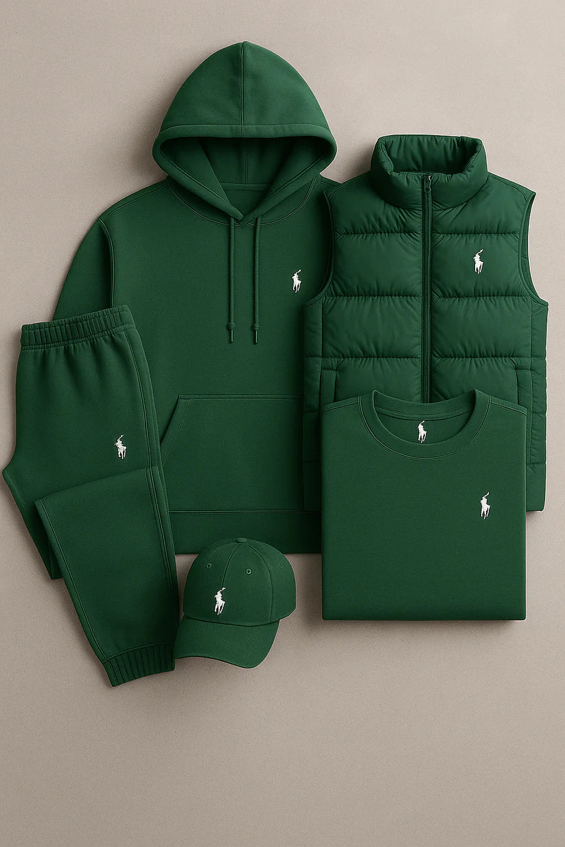 RL™ – Grey Essentials Coordinated Set (Hoodie, Joggers, Vest, T-Shirt)