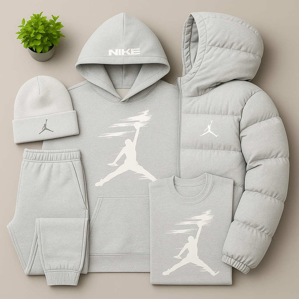 JRD Essential – Winter Set with Hoodie, Pants and Quilted Puffer Jacket